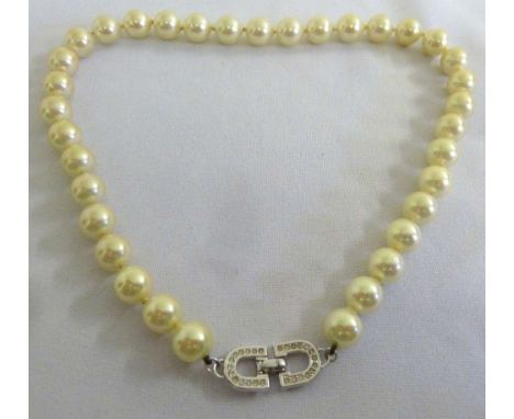 Christian Dior necklace of synthetic pearls, signed to clasp