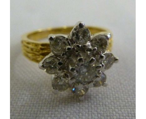 18ct gold diamond cluster ring