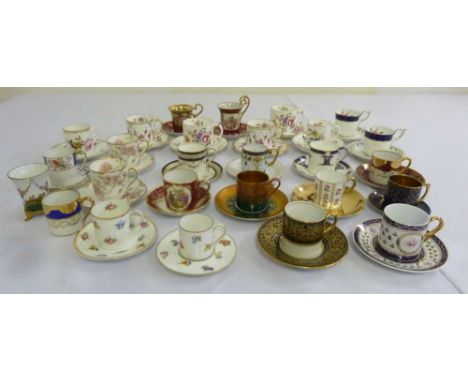 A quantity of cabinet cups and saucers, to include Royal Crown Derby, Rosenthal and Limoges  (27)