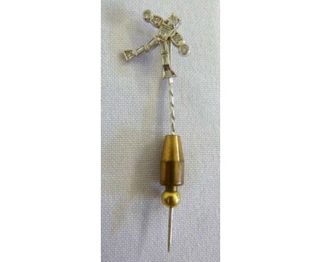 Tie pin with diamond set figure