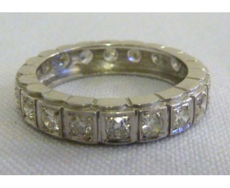 18ct white gold eternity ring - size M