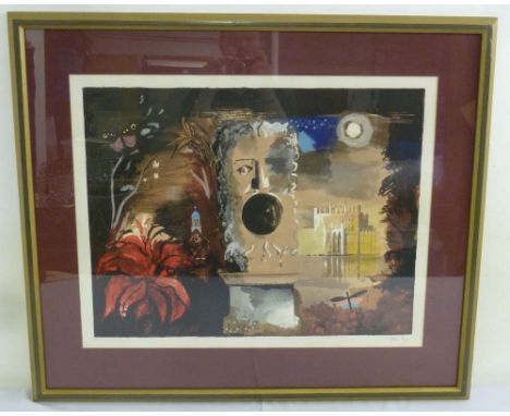 John Piper framed and glazed abstract composition polychromatic lithographic print, signed bottom right and marked A/P bottom