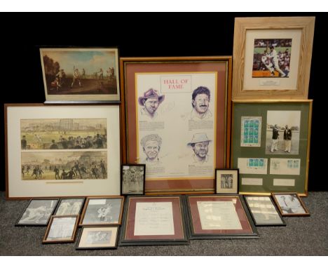 Autographs and Sporting interest - Cricket inc Sir Garfield Sobers, Sir Colin Cowdry, Len Hutton, Arthur Mitchell, W E Bowers