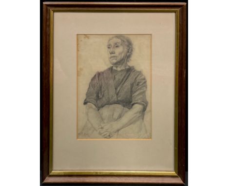 Frederick Cecil Jones (bn. 1891), Portrait of a woman, signed, pencil sketch, 21cm x 15cm. 