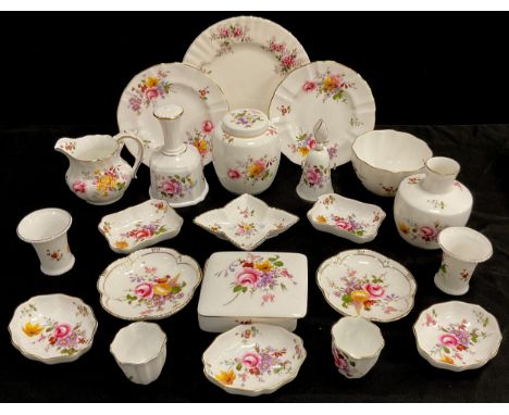 Royal Crown Derby ‘Derby Posies’ ware including; trinket trays, ginger jar and cover, bell, ovoid vase; etc, all first qualit