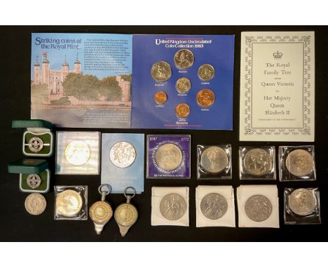 Collectables &amp; Coins - two Scouting silver With Thanks badges Birmingham 1980/81, assorted commemorative crowns,  1983 He