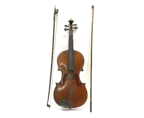Violin  14 1/4" one piece back, ebony fingerboard, labelled 'Jean Baptiste Vuillaume A Paris Rue Croix Des Petne Champs' with