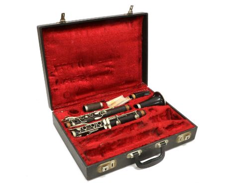 Clarinet In The Key Of A all four sections stamped 'Buffet Crampon &amp; Co a Paris Made in France' no.23603, blackwood body,