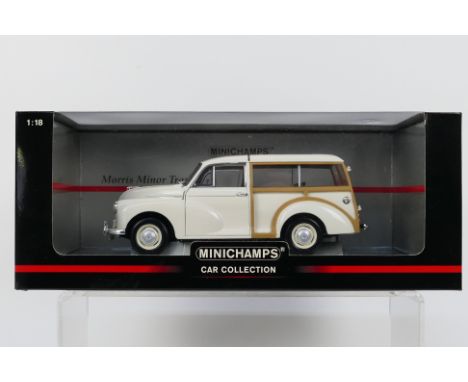 Minichamps - A boxed Minichamps 'Car Collection' 1:18 scale Morris Minor Traveller. The model appears to be in Mint condition