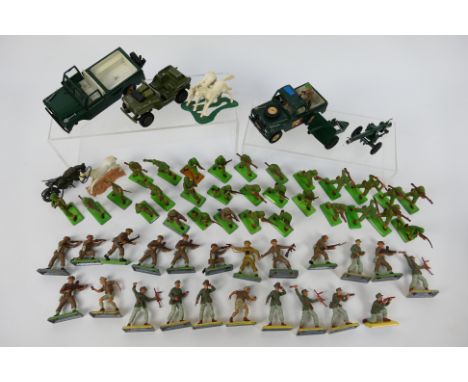 Britains Deetail - Timpo - A collection of 52 x soldiers figures including British Army, American Army, German and British Af