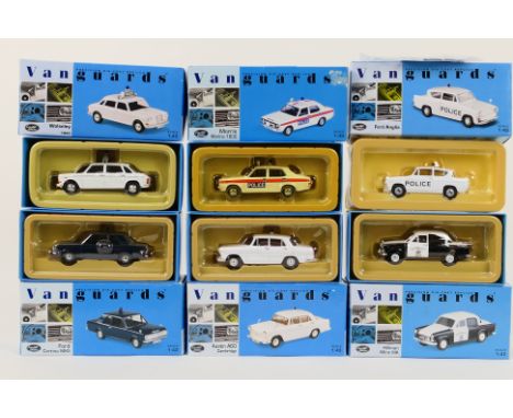 Corgi - Vanguards - 6 x boxed Police car models including Ford Cortina in Thames Valley livery # VA04104, Morris Marina in Es