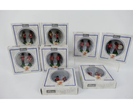 Britains - 8 x boxed Coldstream Guards 2 - piece sets, Saxophone &amp; Clarinet # 8306, Fife &amp; Side Drum # 8307, Cymbals 