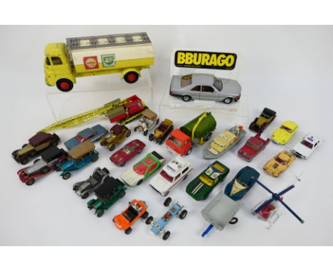 Corgi - Dinky - Bburago - Tri-ang - 27 x unboxed vehicles including Ford Cortina Police car # 402, Johnston Road Sweeper # 45