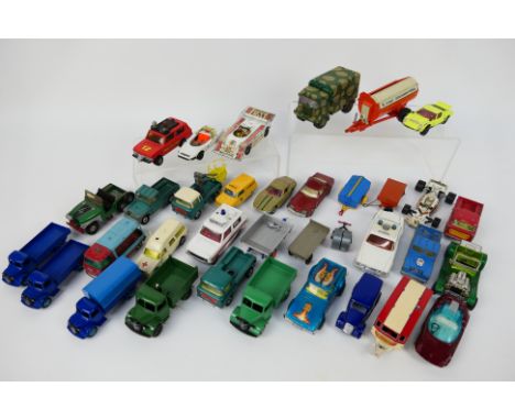 Corgi - Matchbox - Dinky - Britains - 35 x unboxed models including Land Rover pickup, Jeep FC-150, Austin Dropside lorry, Me