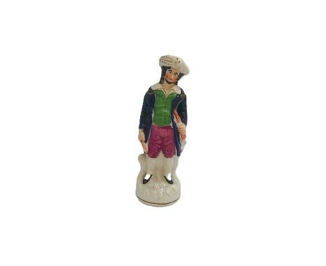 A Staffordshire portrait figure of John Hall  ‘The Fire Eater’ Circa 1840       size 19cm high Condition. Fire crack, few scu
