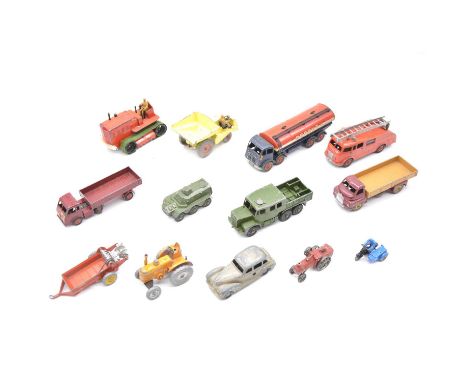 Dinky and other die-cast toys, thirteen loose examples including Foden tanker 'Regent'; Mechanical Horse 'British Railway'; B