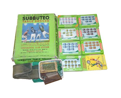 Subbuteo football, including Club Edition, accessories, booklets and seven boxed teams. 