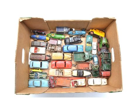 Die-cast model and vehicles, one tray of playworn and painted models, including Dinky Toys Foden low loading truck; Bedford '