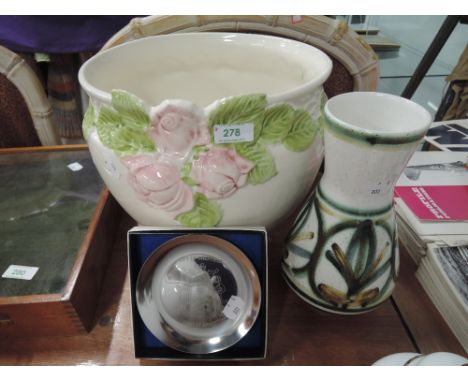 A large ceramic planter
