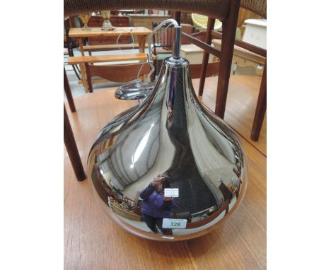 A modern silvered glass ceiling light in vintage style