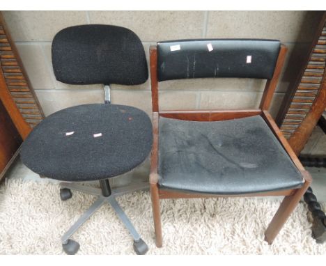 A pair of vintage office chairs