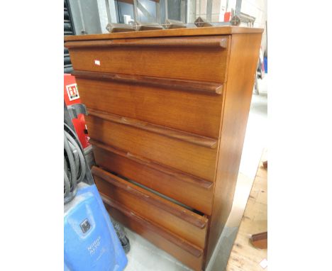 A vintage G plan style teak set of 6 bedroom drawers