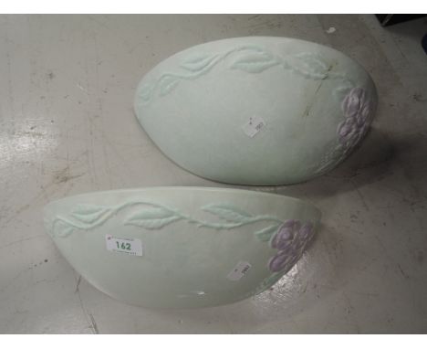 Two ceramic floral design wall mounted lights