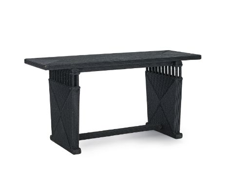Console par Christian Astuguevieille (né en 1946), en corde de coton teintée noire, plaque sous le plateau  Astuguevieille 20