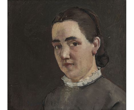 Ferdinand Hodler (1853-1918),  Portrait&nbsp;Marie Elise Hodler ,&nbsp;(soeur de l'artiste), vers 1879, huile sur toile, sign