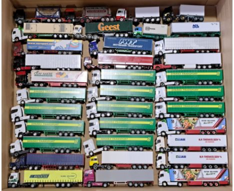 Herpa &amp; Similar Large Unboxed Group of HO Scale Vehicles, comprising of trucks, trailers, tankers, and vans. conditions g