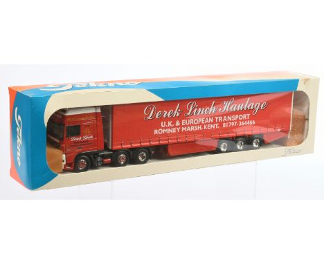 Tekno The British Collection No.108 1:50 Scale DAF 95 430 with Curtain Side Trailer "Derek Lynch Haulage", with accessories, 