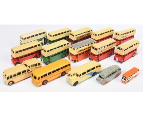 Dinky and similar, a mixed unboxed group of Buses to include, Dinky 290 "Dunlop", Dinky 282, Dinky 29e Single Decker bus and 