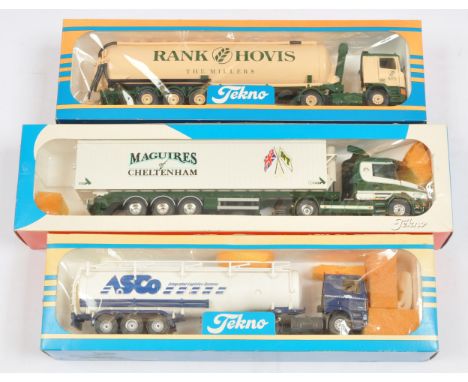 Tekno 1:50 Scale The British Collection Boxed Trio, to include: (1) No.62 DAF 85 360 with Tanker "ASCO"; (2) No.37 DAF 95 360