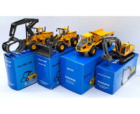 Scoop &amp; Similar Boxed 1:50 Scale Volvo Construction Vehicle Group, to include A25C Articulated Dump Truck, BM L180C Digge