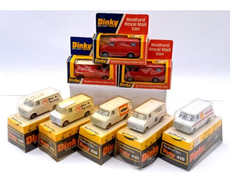 Dinky 410 Bedford Van a group comprising of Code 3 issues, to include "Coca Cola"; "Shell"; 2 x "MJ Hire Service" plus others