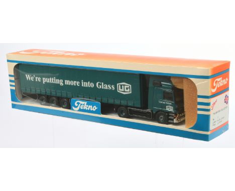 Tekno The British Collection No.77 1:50 Scale Mercedes-Benz Actros 183S with Curtain Side Trailer "United Glass", with access