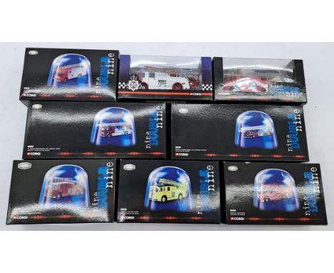 Corgi Nine Double Nine (9 Double 9) 1:50 Scale Boxed Fire Service Vehicle Group, to include CC13006 Dennis F12 Pump Ladder "H