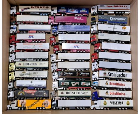 Herpa &amp; Similar Large Unboxed Group of HO Scale Vehicles, comprising of trucks, trailers, tankers, and vans. conditions g