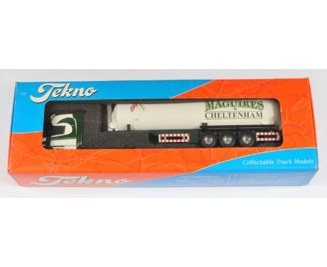 Tekno 1:50 Scale Scania T4 Series Longnose Cab with Tanker "Maguires of Cheltenham", with accessories, although unchecked for