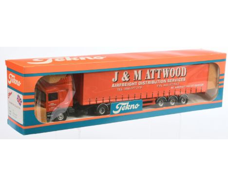 Tekno The British Collection No.75 1:50 Scale ERF EC11 with Curtain Side Trailer "J &amp; M Attwood", with accessories, altho