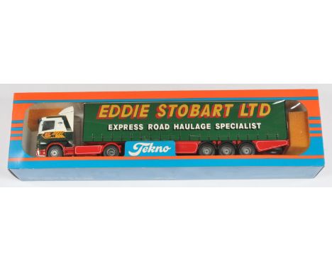 Tekno No.4418 1:50 Scale Scania 144L with Curtain Side Trailer "Eddie Stobart Ltd.", with accessories, although unchecked for