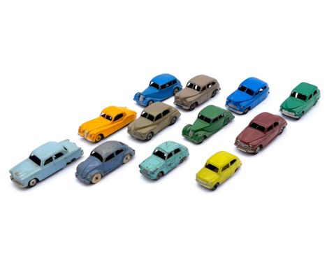 Dinky Toys Unboxed Vehicle Group, to include Morris Oxford, Jaguar XK120, Volkswagen Beetle, and others, conditions generally