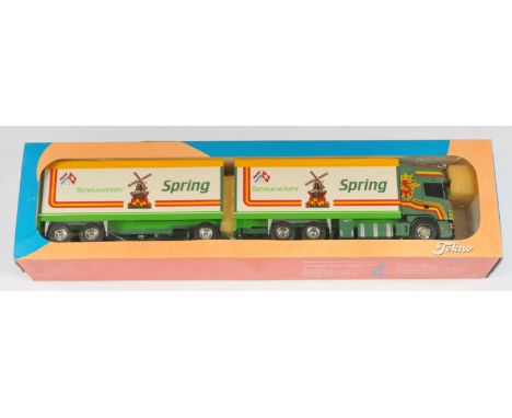 Tekno 1:50 Scale Scania 144L with Close Couple Trailer "Spring", with accessories, although unchecked for completeness, condi