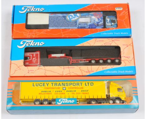 Tekno 1:50 Scale Boxed Trio, to include: (1) The Irish Collection No.3 Volvo FH12 420 with Curtain Side Trailer "Lucey Transp