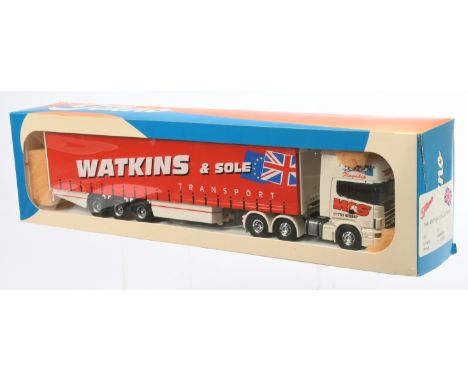 Tekno The British Collection No.97 1:50 Scale Scania 164L with Curtain Side Trailer "Watkins &amp; Sole", with accessories, a