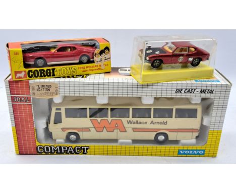 Corgi, Dinky, Joal Boxed Vehicle Group, to include 1) Corgi Toys 391 Ford Mustang Mach 1, red, white base and interior, black
