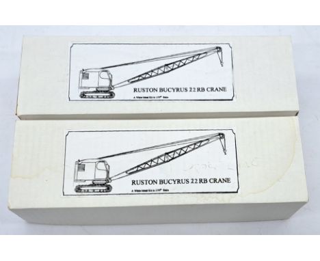 Kingfisher Models Boxed 1:50 Scale Ruston Bucyrus 22RB Crane White Metal Model Kit Pair, unmade, includes instructions, unche