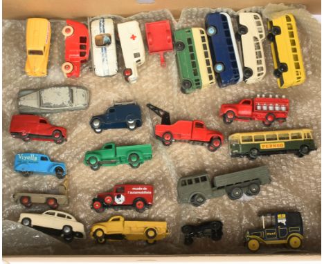 Dinky Toys, a mixed unboxed group of cars and commercials to include, Happy Taxi, Buses and similar (Code 3, 4 and some origi