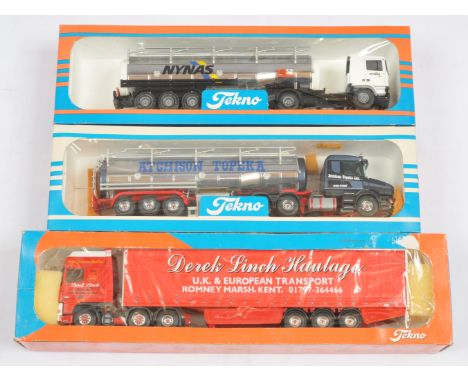 Tekno 1:50 Scale The British Collection Boxed Trio, to include: (1) No.108 DAF XF95 Super Space Cab with Curtain Side Trailer