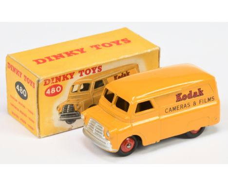 Dinky Toys 480 Bedford Van "Kodak", yellow body, red rigid hubs, silver trim , condition appears to be Good Plus to Excellent